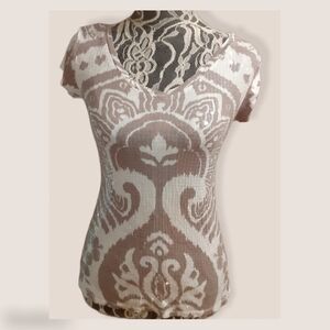 INC International Concepts Pink and White Patterned Top